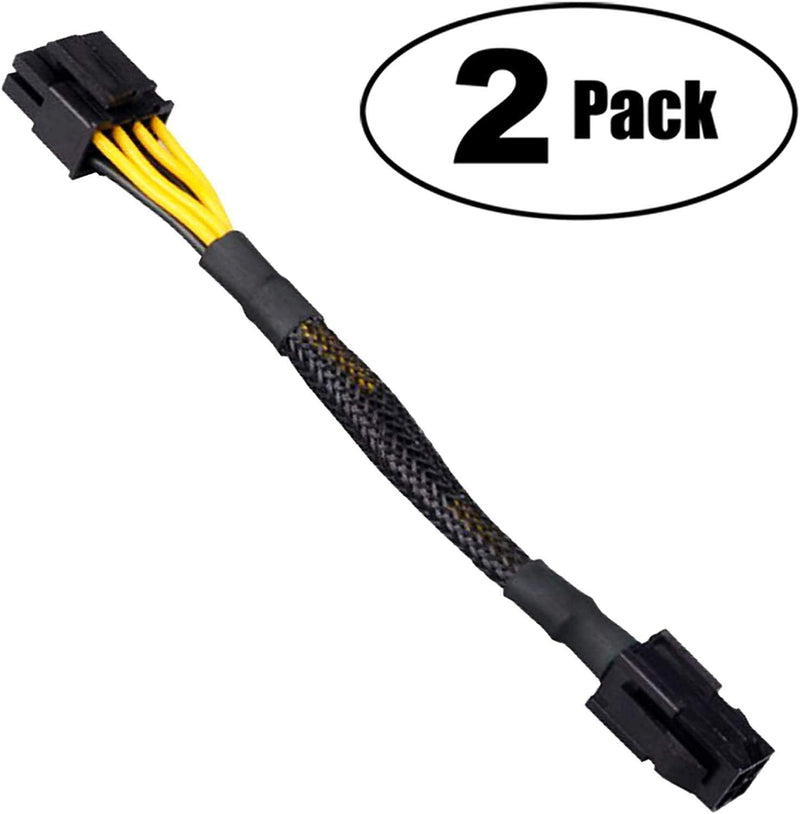  [AUSTRALIA] - TeamProfitcom ATX 4 Pin Female to Motherboard CPU 8(4+4) Pin Male EPS 12V Converter Adapter Extension Cable Braided Sleeved for Power Supply 9 inches (2 Pack)