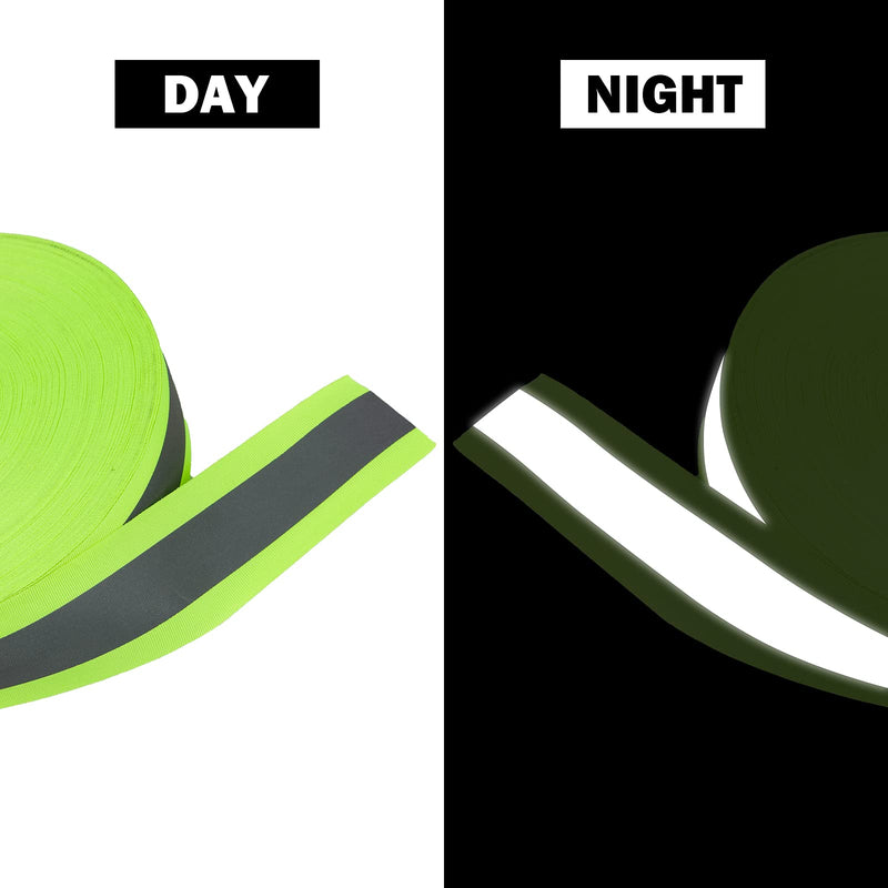  [AUSTRALIA] - TCCFCCT High Visibility Reflective Tape Strip, Fabric Florescent Safety Tape, 2'' x 66ft Sew-on Warning Safety Trim for Clothing, School Bags and Raincoats, 3cm Reflective Width, Green Green 3cm reflective width