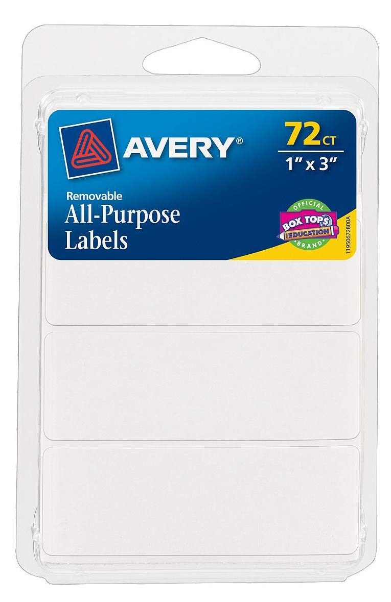 Avery Removable Writable Rectangular Labels, 1 x 3 Inch, White -  1 (6728) - LeoForward Australia