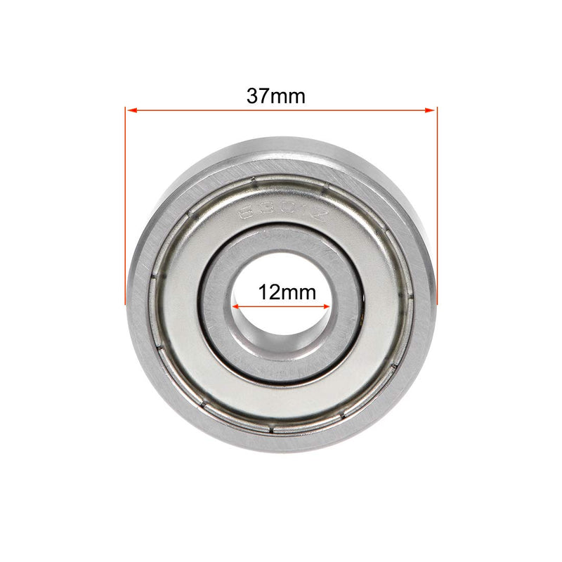  [AUSTRALIA] - uxcell 6301ZZ Deep Groove Ball Bearing 12x37x12mm Double Shielded Chrome Steel Bearings 5-Pack 12mmx37mmx12mm