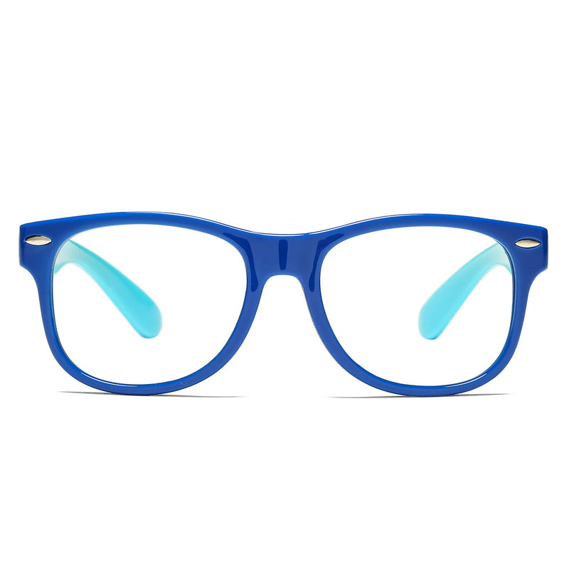  [AUSTRALIA] - Blue Light Blocking Glasses for Kids - Boys & Girls Unbreakable Frame (3-12 Years) Baby Blue 47 Millimeters