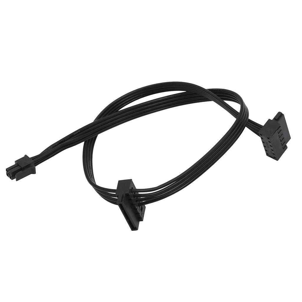  [AUSTRALIA] - CERRXIAN 45cm Motherboard ATX Mini 4 Pin to Dual Right Angle 15 Pin SATA Hard Drive HDD Power Splitter Cable