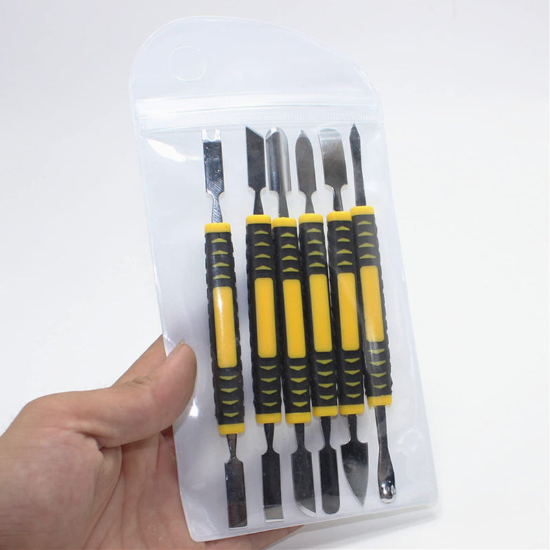 [AUSTRALIA] - 6Pcs Dual Ends Metal Spudger Set Prying Opening Repair Tool Kit for iPhone iPad Laptop Tablet Cell Phone Other Mobile Devices
