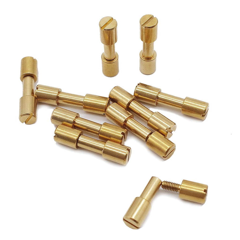  [AUSTRALIA] - 10 sets of brass bracket bolt fasteners tactical lock rivets, knife DIY tool handle fastener revision, EDC knife screw(Head Diameter 6 mm)