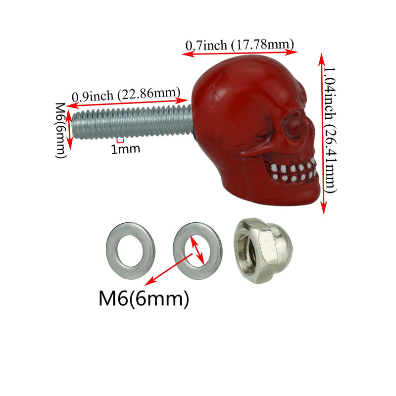  [AUSTRALIA] - Abfer Skull Drawer Knob Cabinet Knobs Unique Shape Handle knob for Drawer Dresser Wardrobe Cupboard Closet Furniture Etc. (Red) Red