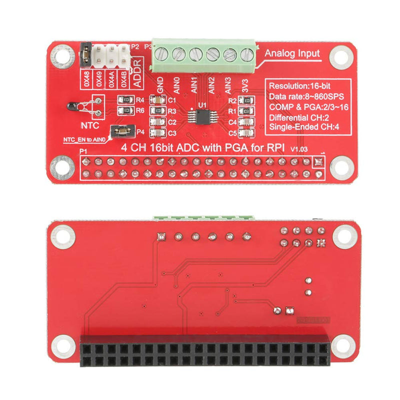  [AUSTRALIA] - 16-Bit ADS1115 ADC ADC Analog Signal Converter Module Digital for Raspberry Pi 3/2 / B+