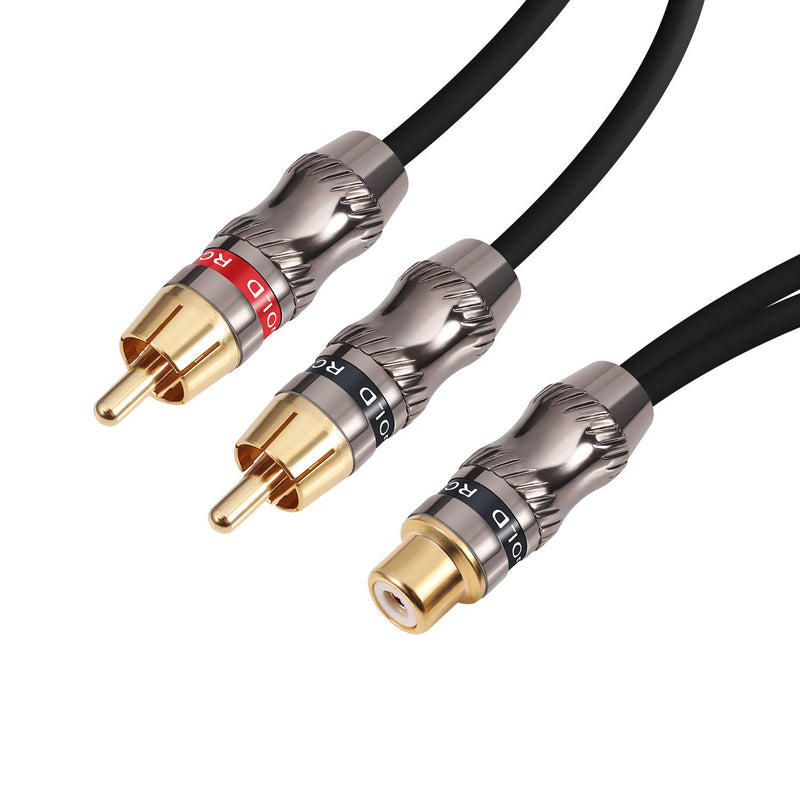 Devinal RCA/Phono Splitter Cable RCA Female to Dual Male Gold Plated Adapter, Stereo Audio Y-Cable Heavy Duty (1 Female to 2 Male) 10"(25 cm) - LeoForward Australia