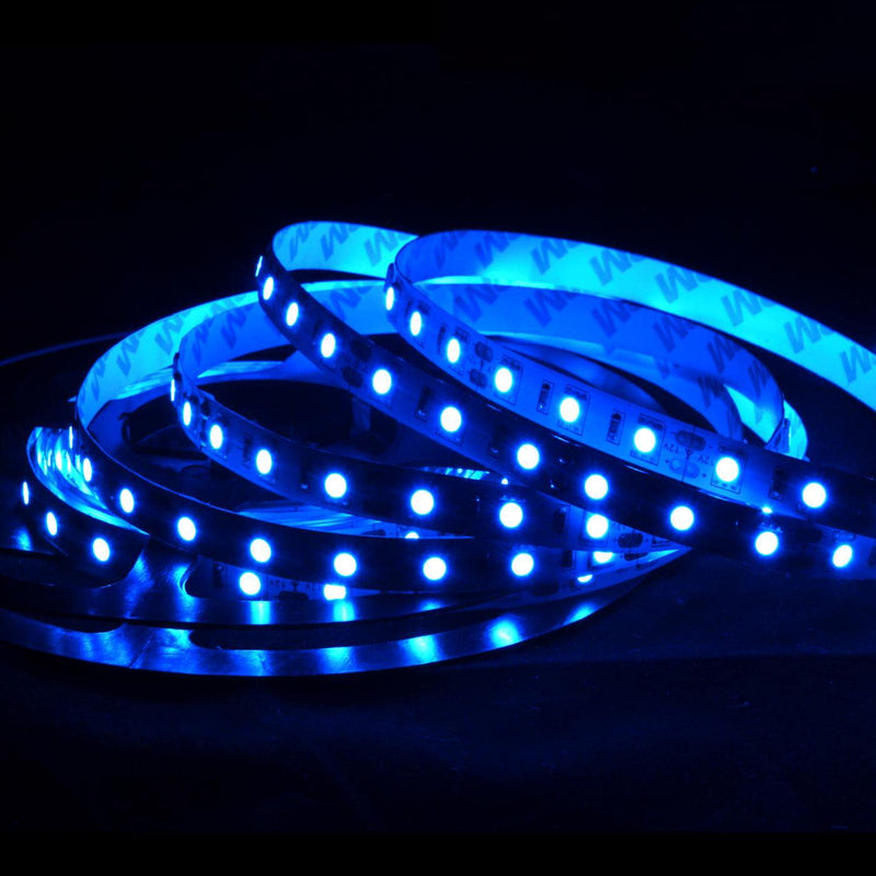  [AUSTRALIA] - Blue LED Strip Light, 16ft/5m SMD5050 (60 LED/s) Total 300 LEDs DC12V Flexible Cuttable LED Tape Light (No 12V Power Plug/Adapter) Blue