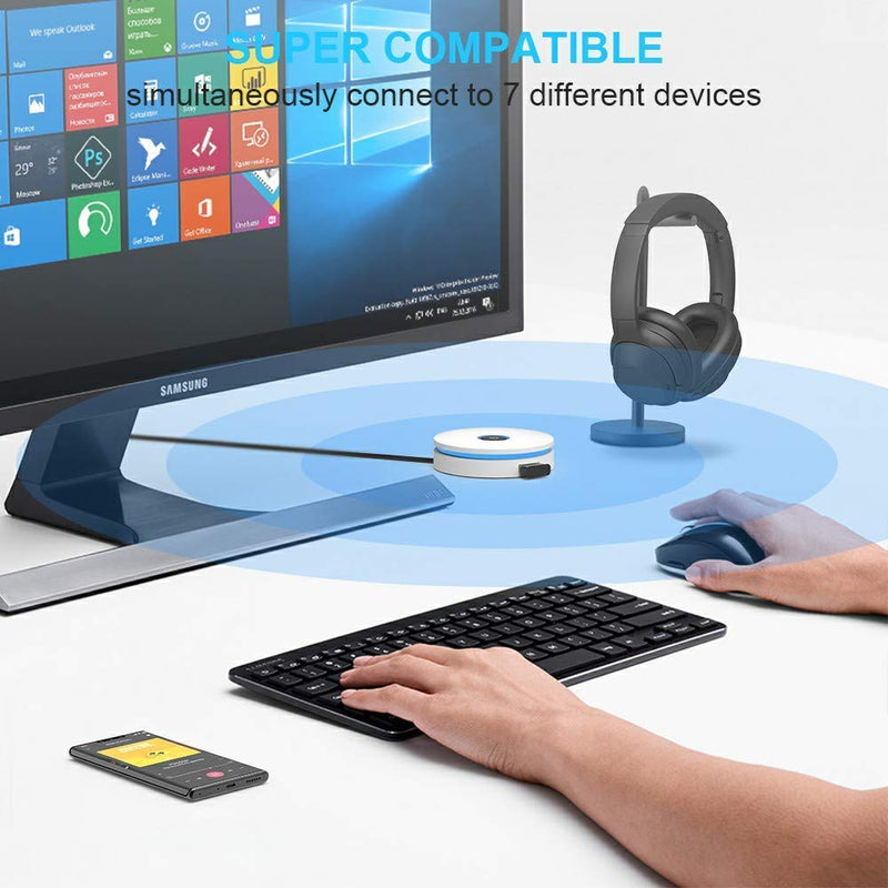  [AUSTRALIA] - 1Mii Bluetooth Adapter for PC, USB Bluetooth Dongle Adapter 5.0 + EDR, for Windows10/8/7 Desktop Laptop to Bluetooth Keyboard, Mouse, Printer, Headphones, Speakers