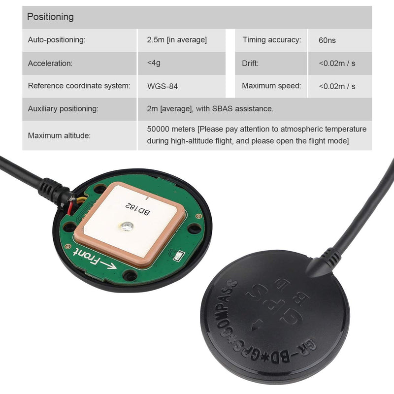  [AUSTRALIA] - GPS Module GPS NEO-M8N BDS Compass Module(3 in 1) Drone Microcontroller, GPS Receiver with High Precision APM Flight Control Pixhawk Navigation Module for APM PIX PX4, I2C Compatible with MWC Dark black