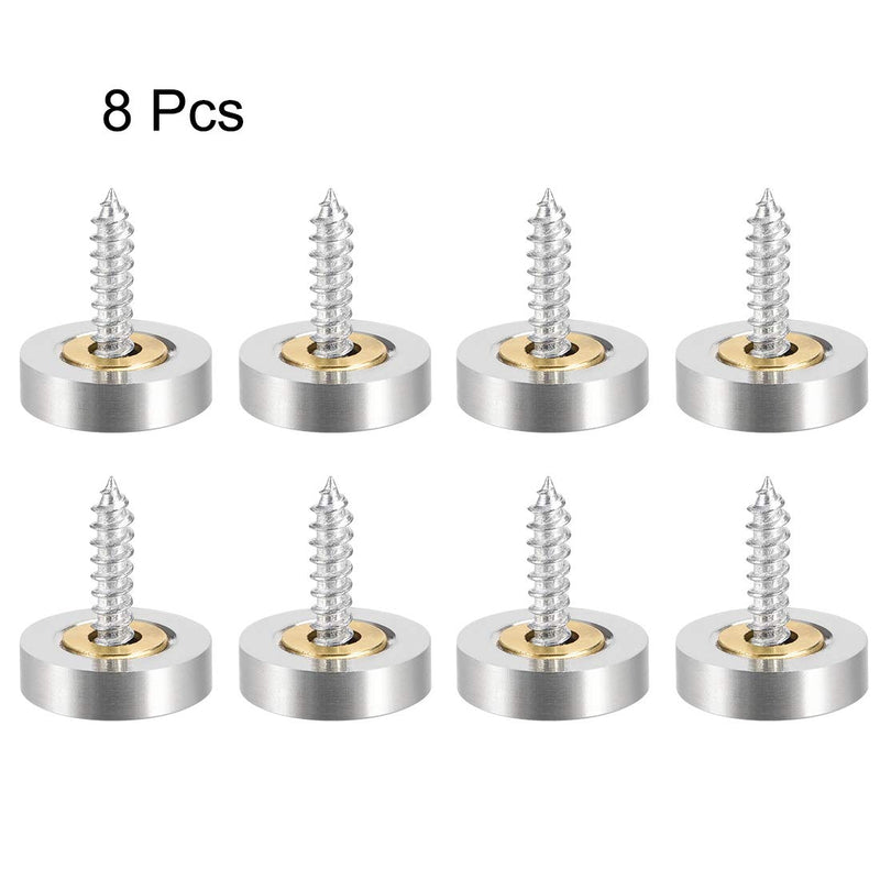 uxcell Mirror Screws Decorative Caps Cover Nails Brushed Stainless Steel 18mm 8pcs - LeoForward Australia