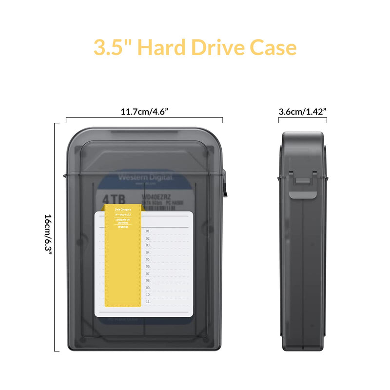 [AUSTRALIA] - 3.5 Inch Hard Drive Case, Portable Storage External Hard Drive Case, Anti-Vibration, Voisture-Proof, Vnti-Static for 3.5 inch HDD