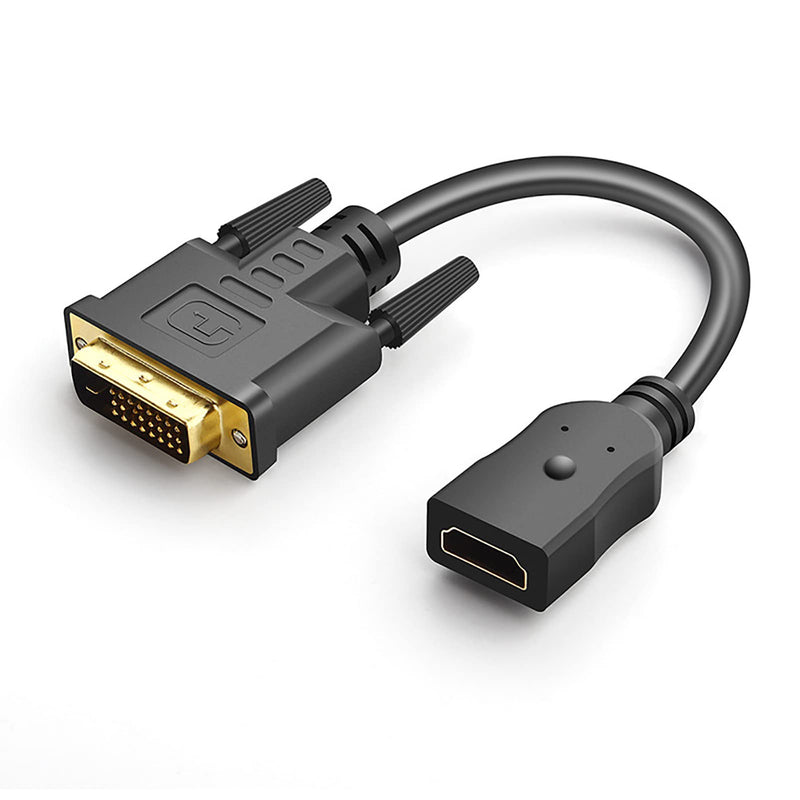  [AUSTRALIA] - HDMI to DVI Adapter, UV-CABLE Bidirectional Female HDMI to DVI-I (24+5) Male Cable Adapter Converter Connector 1080P for Computer, Monitor, TV Projector, Video Game and so on (1, Black) 1