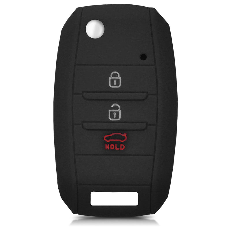  [AUSTRALIA] - kwmobile Car Key Cover for Kia - Silicone Protective Key Fob Cover for Kia 3-4 Button Car Key - Black