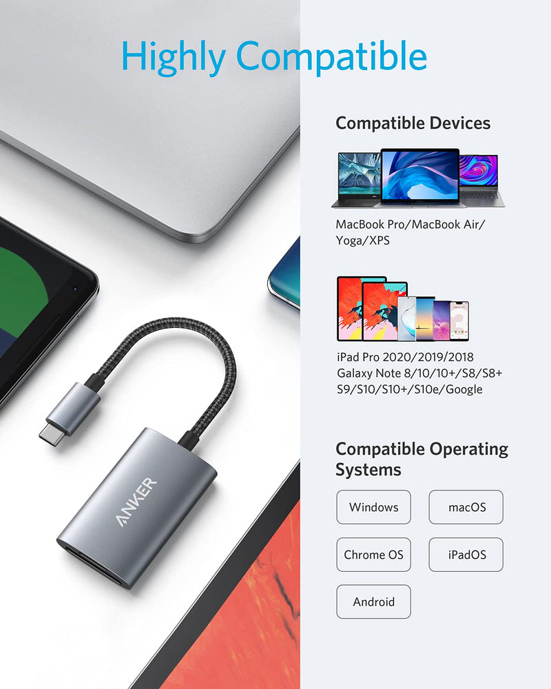  [AUSTRALIA] - Anker USB-C SD 4.0 Card Reader, PowerExpand+ 2-in-1 Memory Card Reader, for SDXC, SDHC, SD, MMC, RS-MMC, Micro SDXC, Micro SD, Micro SDHC Card, UHS-II, and UHS-I Cards