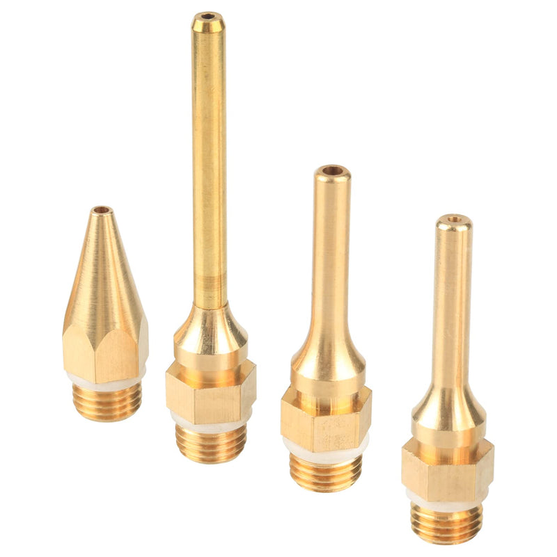  [AUSTRALIA] - Yakamoz 4Pcs Interchangeable Copper Glue Gun Nozzle Set 10.8mm 7/16 Inch Thread Gluegun Tips Replacement Small Bore Long Tube Nozzles for Hot Melting Glue Guns Bore 2.0mm 3.0mm