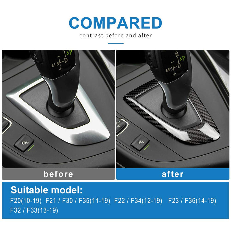 AIRSPEED Carbon Fiber Car Gear Shift Knob Panel Frame Cover Interior Trim Stickers for BMW F20 F21 F22 F23 F30 F34 F35 F32 F33 F36 Accessories for BMW F30 - LeoForward Australia