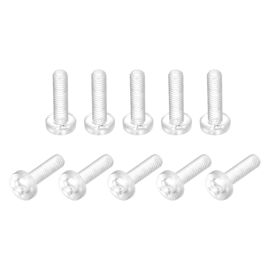  [AUSTRALIA] - uxcell M2x10mm Plastic Phillips Bolts 50pcs PC Pan Head Machine Screws Transparent