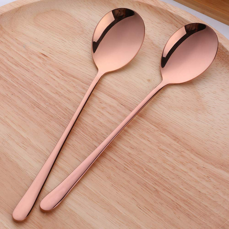  [AUSTRALIA] - Buyer Star 5-pieces 5 Color Dinner Table Spoons 8-Inch Stainless Steel Metal Korean Soup Spoons 5 color-A
