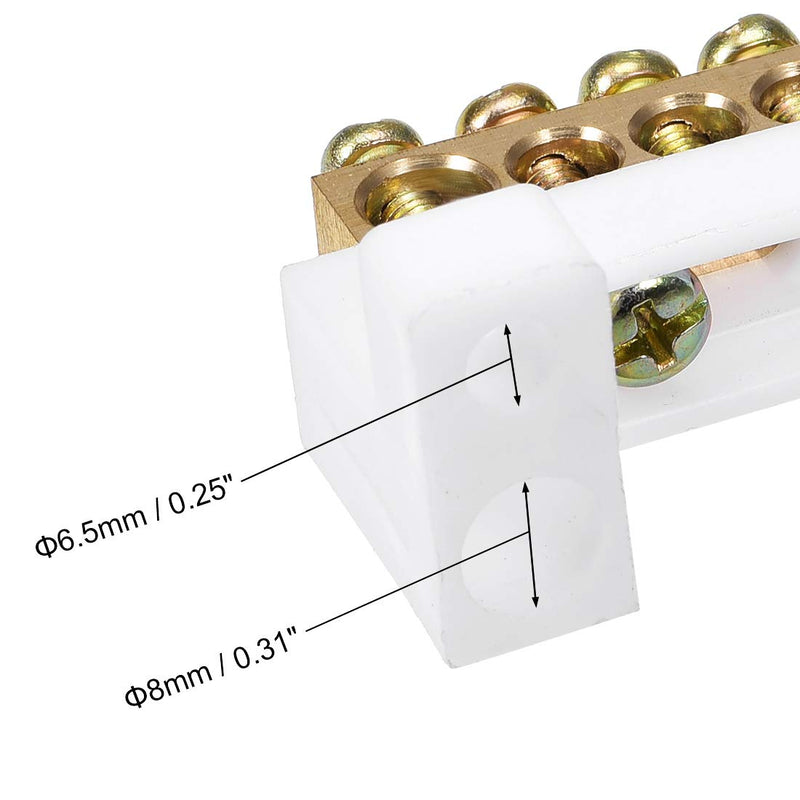  [AUSTRALIA] - uxcell Terminal Block Connector Bar 10 Positions Single Row High Bridge Design Electric Barrier Bar 2 Pcs