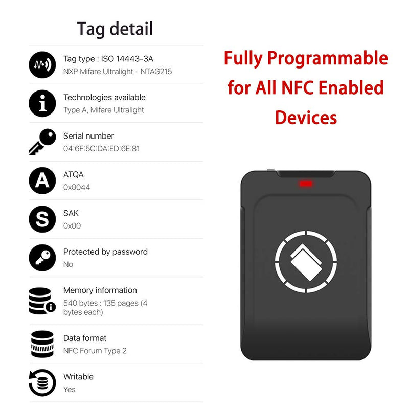  [AUSTRALIA] - Ntag215 NFC Tag, NXP Chip Round 25mm Coin Card, Compatible with Amiibo and TagMo, Fully Programmable for All NFC Enabled Mobile Phones & Devices (10 Cards + 10 Capsules) 10 Cards + 10 Capsules