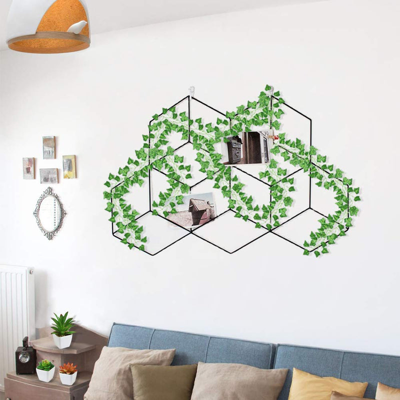  [AUSTRALIA] - CQURE 18 Strands Artificial Ivy Garland, Fake Vines Greenery Decor Ivy Garland Fake Leaves Hanging Plants for Bedroom Home Kitchen Garden Office Wedding Wall 126 Feet, Green