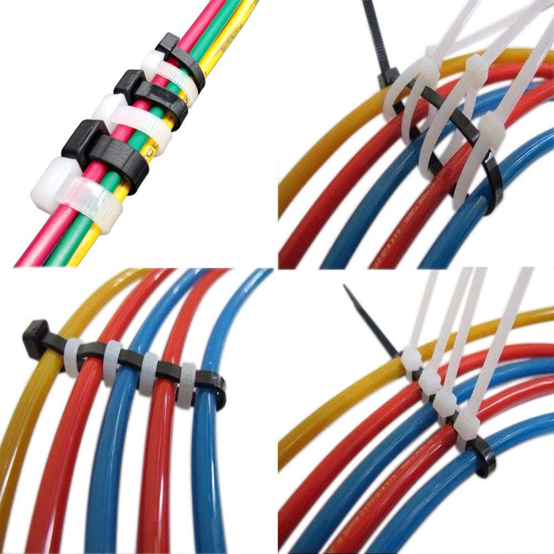  [AUSTRALIA] - Superun Zip Tie Kit - 400 Piece Zip Ties Assorted Sizes 4 Inch, 6 Inch, 8 Inch Mix Pack in Black & White Wire Ties assortment