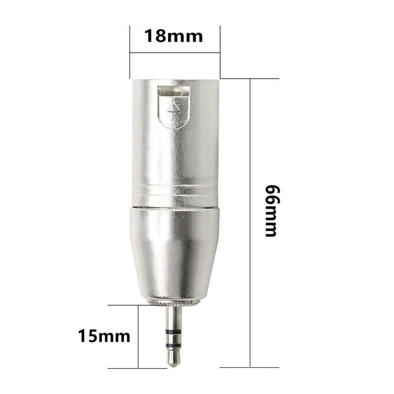  [AUSTRALIA] - GELRHONR 2PCS 3.5mm to XLR Male Stereo,1/8 inch TRS to XLR Male Adapter for Speaker Mic Mixer AMP