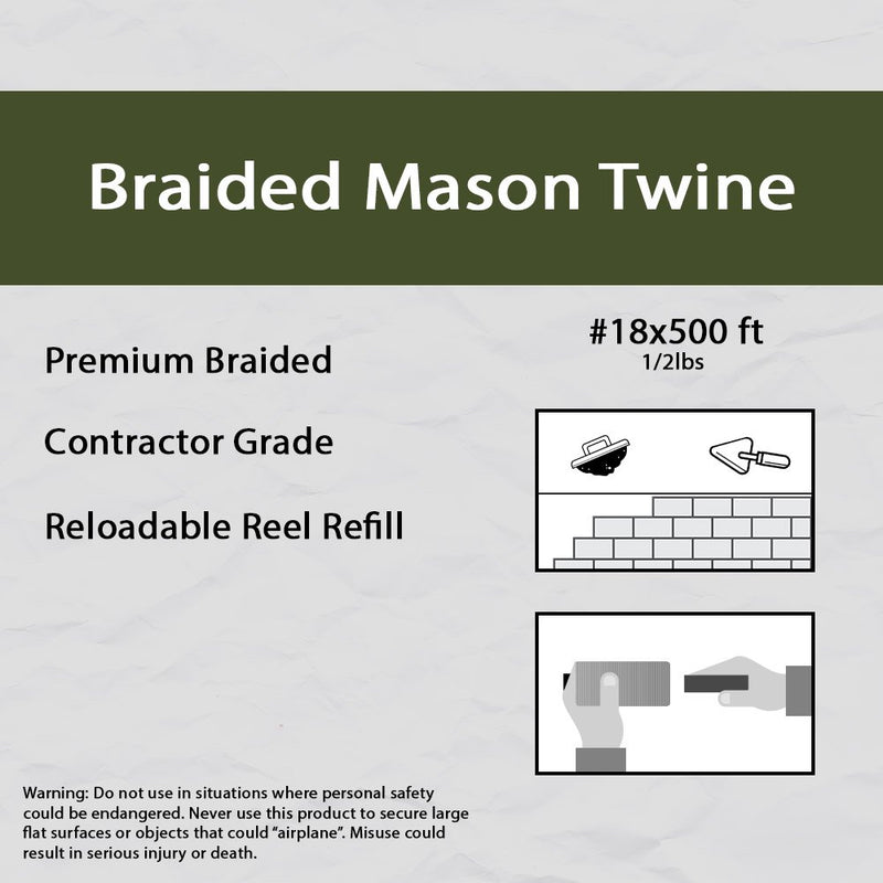 [AUSTRALIA] - Paracord Planet Braided Nylon Mason Line - Moisture, Oil, Acid, Rot Resistant - Twine String for Marine, Masonry, Crafting, Gardening Uses Neon Green 1000 Feet