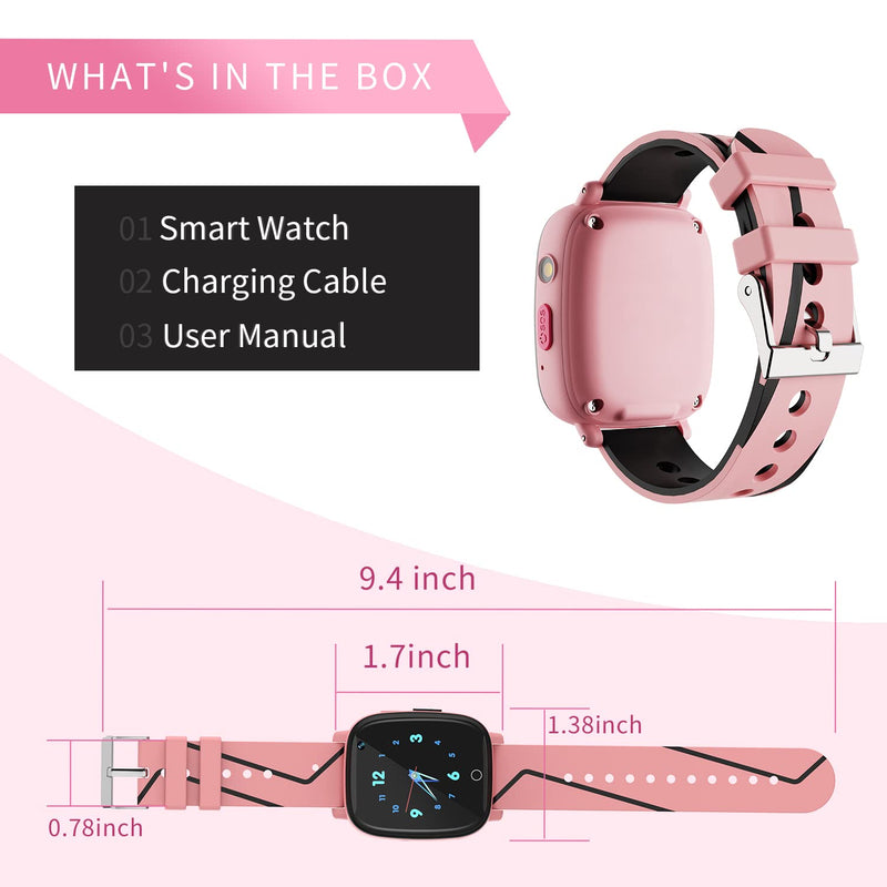  [AUSTRALIA] - Kids Smart Watch Girls Boys - Smart Watch for Kids Watches for Ages 4-12 Years with 14 Puzzle Games Music Video Alarm Calculator Flashlight Children Learning Toys Birthday Gifts Toddler Watch (Pink) Pink