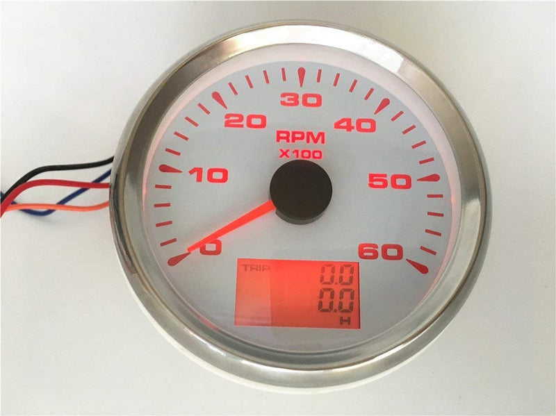  [AUSTRALIA] - ELING Tachometer Tacho Gauge 6000RPM for Auto Marine Yacht Vehicle with 8 Colors Backlight 85mm 9-32V
