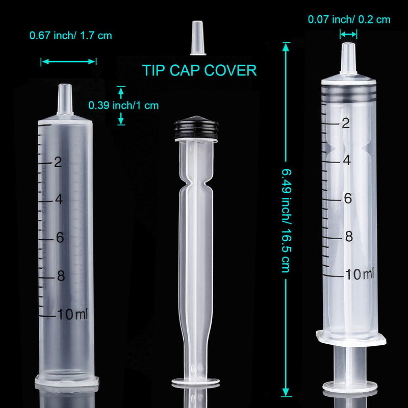  [AUSTRALIA] - 25 Packs 10ml Plastic Syringe, Luer Slip Tip with Cover Cap, Individually Sterilized Wrapped, Syringes for Liquid Jello Shots, Measuring, Watering, Refilling, Feeding
