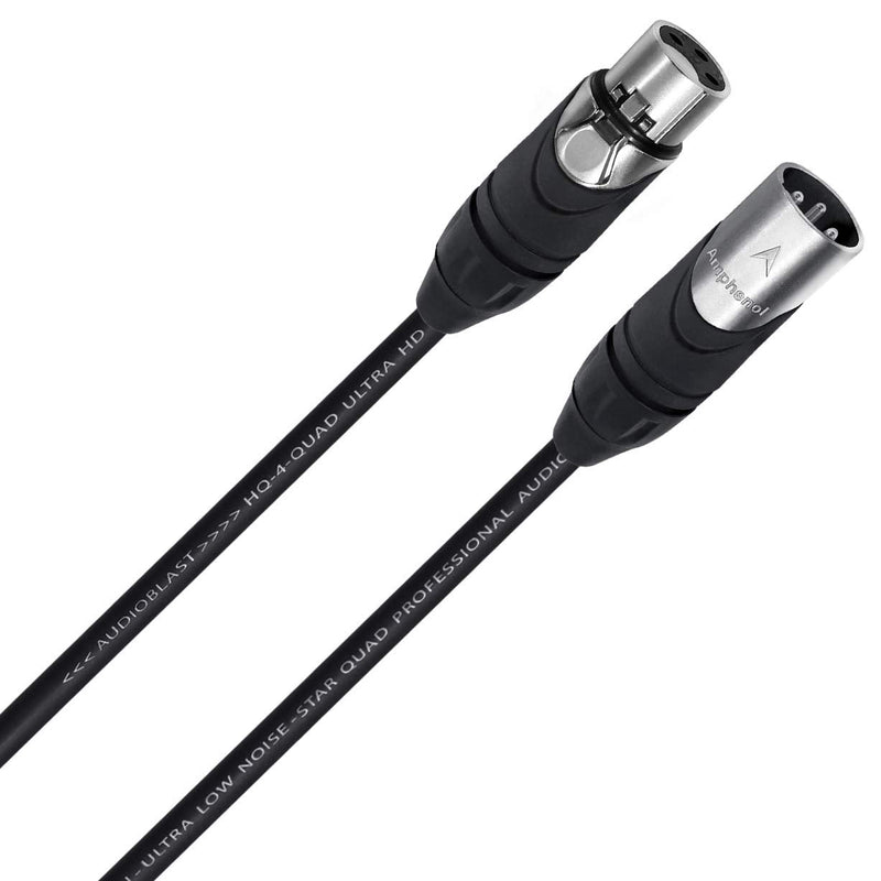  [AUSTRALIA] - Audioblast - 2 Units - 5 Foot - HQ-4 - Star Quad Balanced Male to Female Microphone Cables with Amphenol AX3M & AX3F Silver XLR Connectors – UV Protected & Road Ready