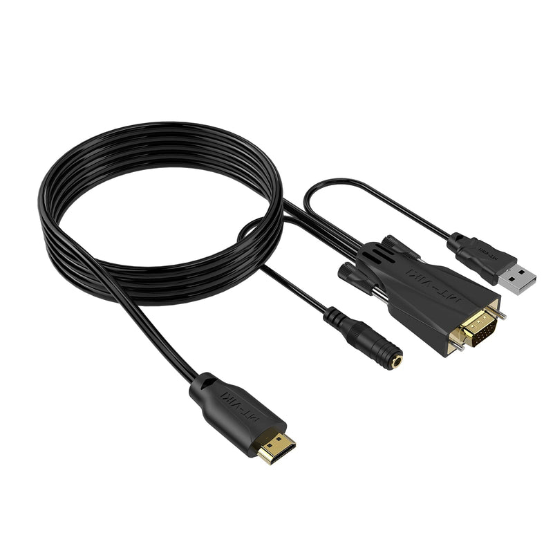  [AUSTRALIA] - MT-VIKI 15ft HDMI to VGA Cable Adatper with 3.5m Audio+ USB for Computer Projector TV Monitor 16ft