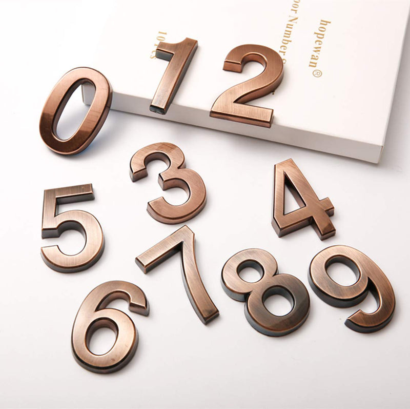  [AUSTRALIA] - Self Adhesive Mailbox Numbers, 2 Inch Bronze Door Numbers for Apartments Office Address, Pack of 10, by FANXUS. (2 inch 0-9, Bronze) 2 INCH 10 PCS