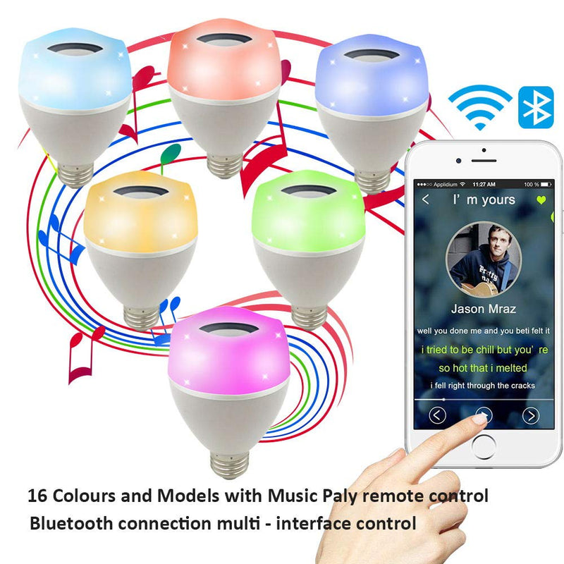 Multi-Connected Led Bluetooth Speaker Light Bulb, Wireless E26 E27 Smart LED Light Bulbs Lamp Lighting with RGB Color Music Player App Control Synchronously for Home (1 Pack) - Pair Multiple Together one-to-many - LeoForward Australia