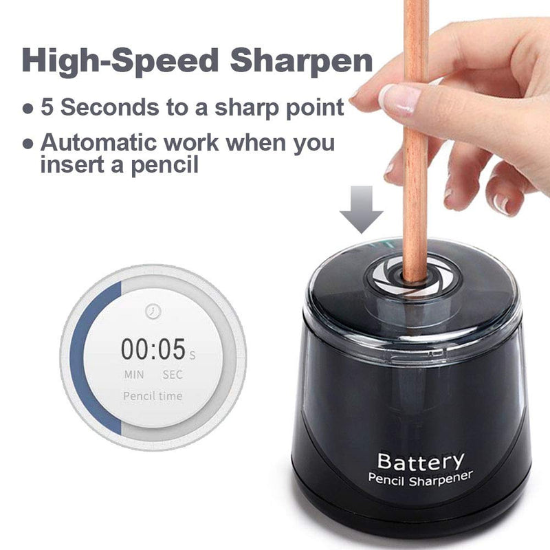  [AUSTRALIA] - Pencil Sharpeners Electric Pencil Sharpener, Battery Operated Pencil Sharpener for Kids Artists Adults, Automatic Sharpen for 2B/HB/Colored Pencils, Portable Pencil Sharpener for Classroom Office Home EPS01