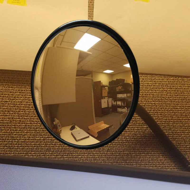  [AUSTRALIA] - Ampper Acrylic Clip On Rear View Cubicle Mirror, Flexible Convex Security Mirror for Personal Safety Desk Rearview Monitors or Anywhere (3.75", Round) Acrylic - With Frame