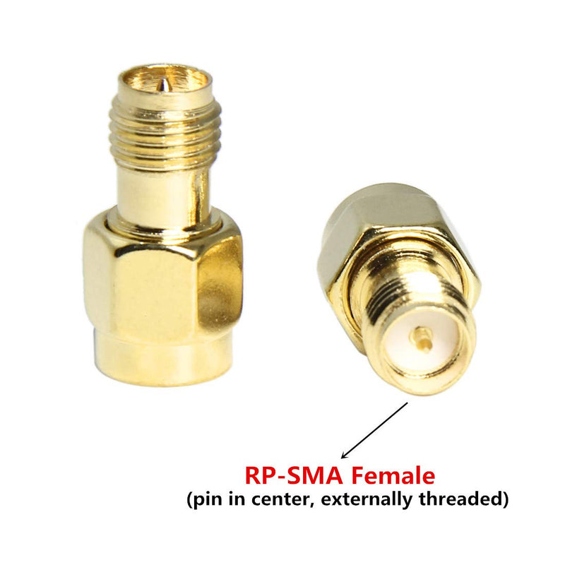  [AUSTRALIA] - SMA WiFi Adapter, 10-Pack SMA Male to RP-SMA Female Adapter Connector RFAdapter for LTE Router, WiFi Antennas, FPV Drones, Camera