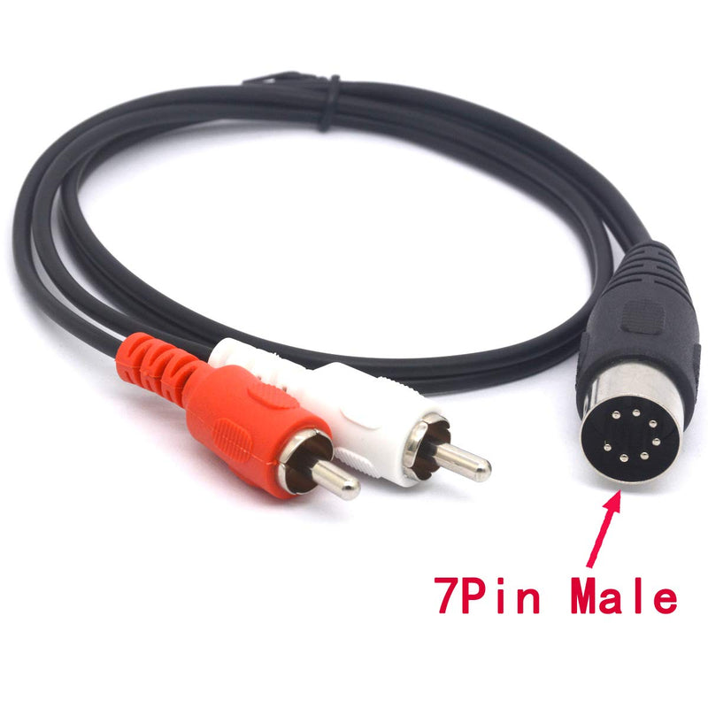 GLHONG 7 Pin DIN to RCA Cable, 7-Pin MIDI Male Plug to 2 RCA Male Audio Adapter Cord for Bang Olufsen, Naim, Quad.Stereo Systems (50 cm) 50 cm - LeoForward Australia