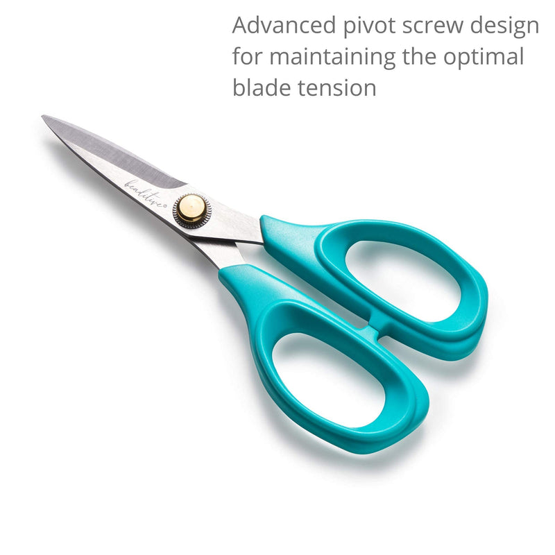  [AUSTRALIA] - Beaditive Sewing Scissors - 6-Inch Stainless Steel Fabric Scissors - Professional Scissors with Serrated Blade for Easy Cloth Cutting & Quilting - Comfortable Craft Tailor & Dressmaker Shears – Teal