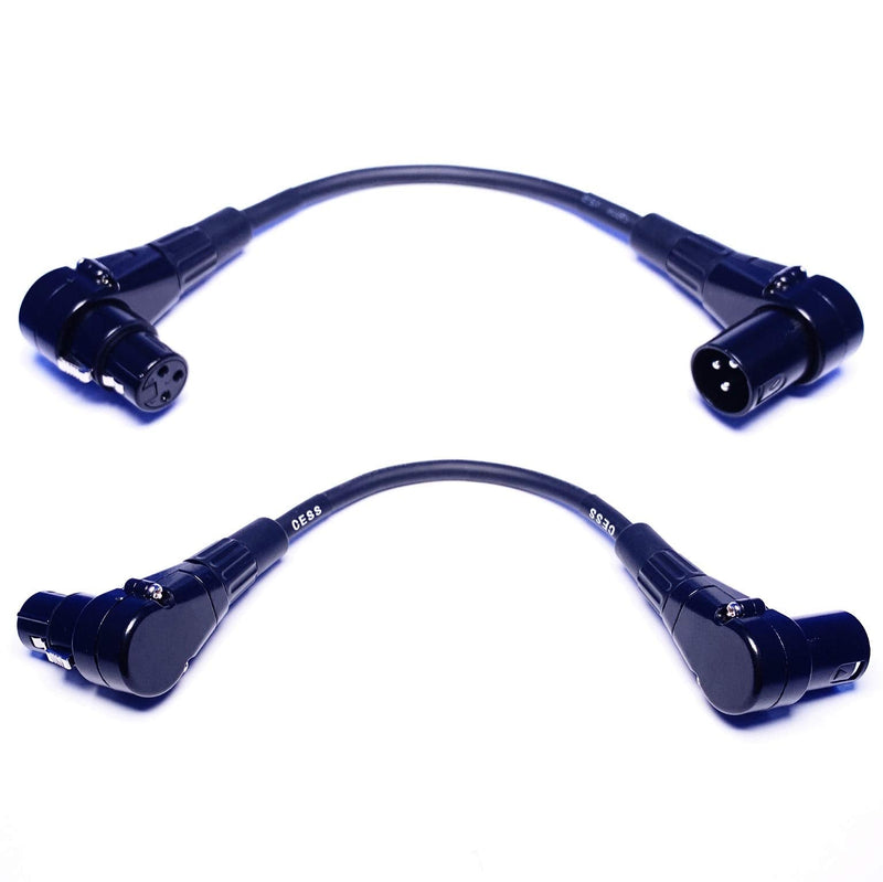  [AUSTRALIA] - CESS-039 Right-Angel 3-Pin XLR Female to Male Extension/Patch Cable, 2 Pack