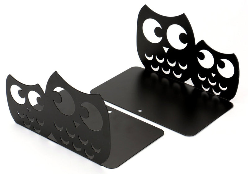 Perfect Mother's Day Gift One Pair Creative Cute Nonskid Owl Animal Art Bookends for Kids Girls Birthday Gifts(Black) - LeoForward Australia
