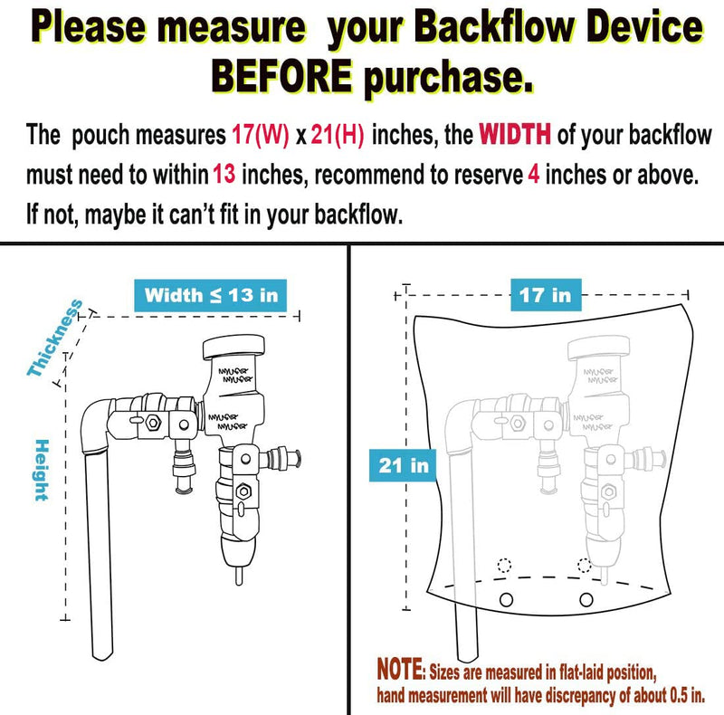  [AUSTRALIA] - ArtiGifts Insulated Pouch - Backflow Preventer Insulation Cover for Winter Freeze Protection, Pale Khaki, 17’’W x 21’’H - Measure Before Purchase 17×21