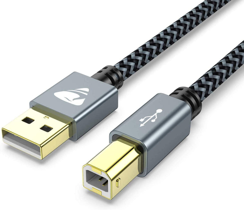  [AUSTRALIA] - Printer Cable 10FT, Aioneus USB 2.0 Type A Male to B Male Scanner Cord High Speed USB B Cable Compatible with HP, Canon, Epson, Dell, Brother, Lexmark, Xerox, Samsung and Piano, DAC 1-Pack 10FT