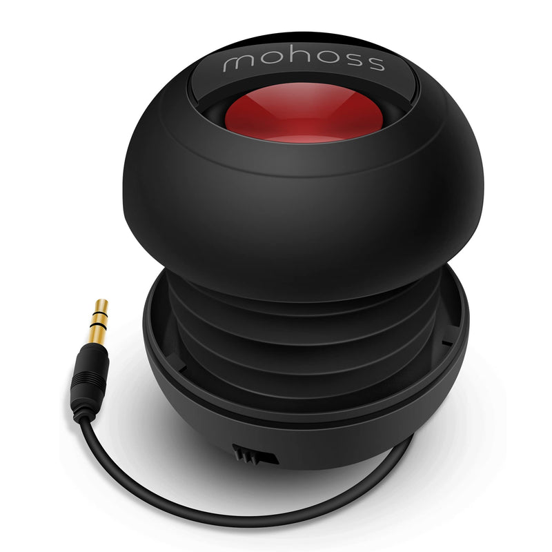  [AUSTRALIA] - Mini Bass Speaker, mohoss Portable Plug in Speaker with 3.5mm Aux Audio Input, Rechargeable External Hamburger Speaker for iPhone Android Smartphones Laptop Tablet iPod MP3