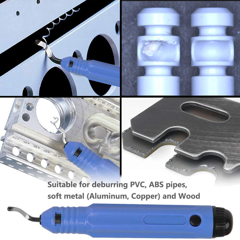 Saiper Deburring Tool Kit, NB1100 Handle with 10pcs Extra BS1010 HSS Blades- Hand Rotary Pipe Deburring Cutter for Cutting Deburrs Wood, Plastic, Copper, Aluminum and Steel - LeoForward Australia