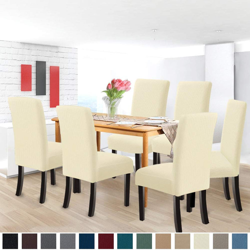  [AUSTRALIA] - GoodtoU Chair Covers for Dining Room Chair Covers Dining Chair Slipovers (Set of 4, Cream) Set of 4