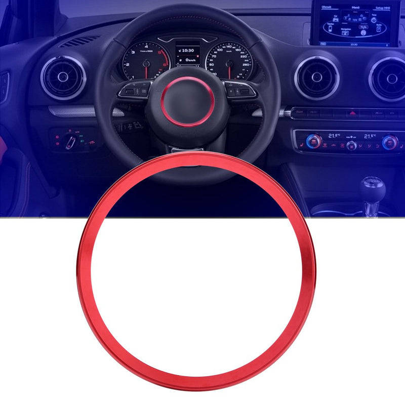 Interior Steering Wheel Ring Cover Trim Aluminum Alloy Car Steering Wheel Ring Cover Trim for Audi A1 A3 A4 A5 A6 Q3 Q5 (Red) Red - LeoForward Australia