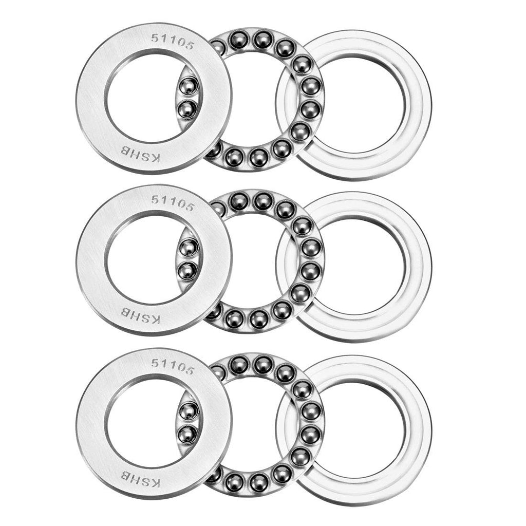  [AUSTRALIA] - uxcell 51105 Thrust Ball Bearings 25mm x 42mm x 11mm Chrome Steel ABEC3 Single Row Roller 3pcs